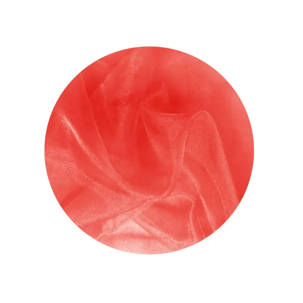 Pair of Organza Sheer Rod Pocket Curtains Fire Red - Home & Garden > Curtains