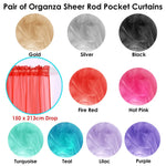 Pair of Organza Sheer Rod Pocket Curtains Purple - Home & Garden > Curtains