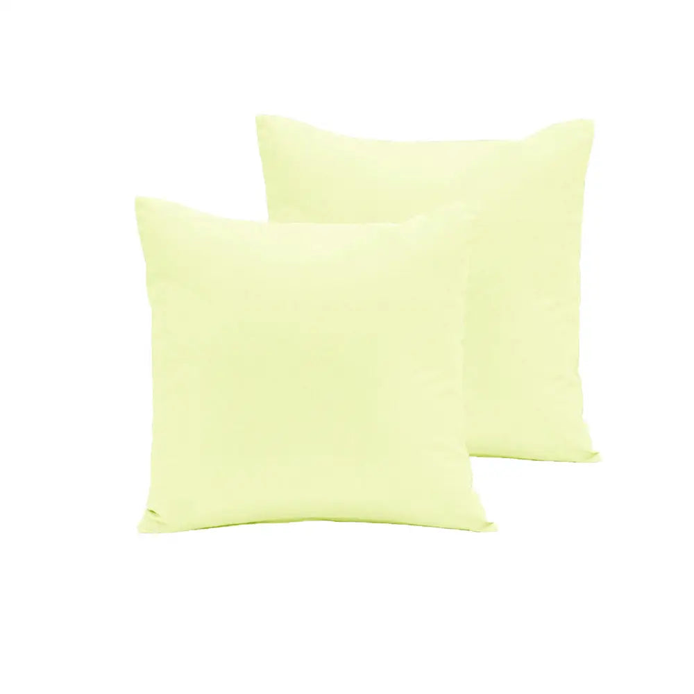 Pair of Polyester Cotton European Pillowcases Buttercup - Home & Garden > Bedding
