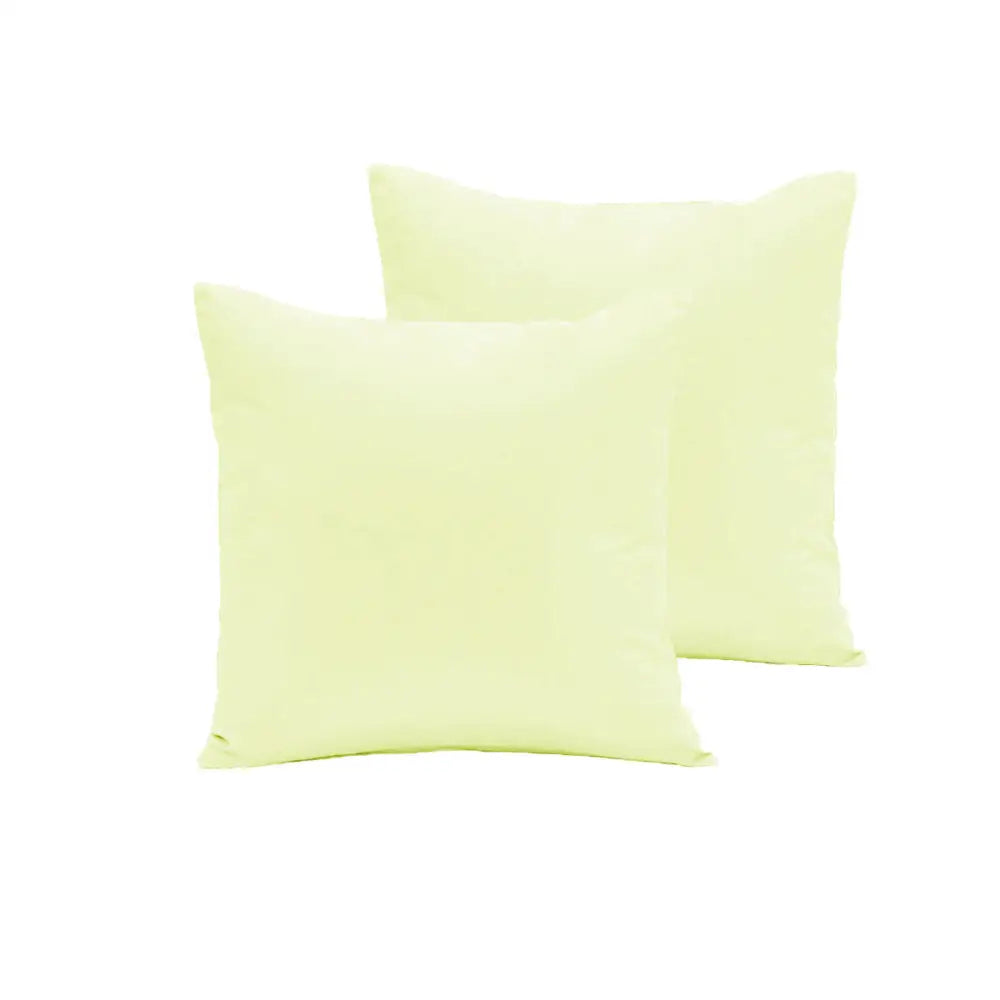 Pair of Polyester Cotton European Pillowcases Ivory - Home & Garden > Bedding