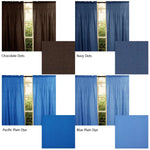 Pair of Polyester Cotton Rod Pocket Unlined Curtains 110 x 213 cm each Chocolate Dots - Home & Garden > Curtains >