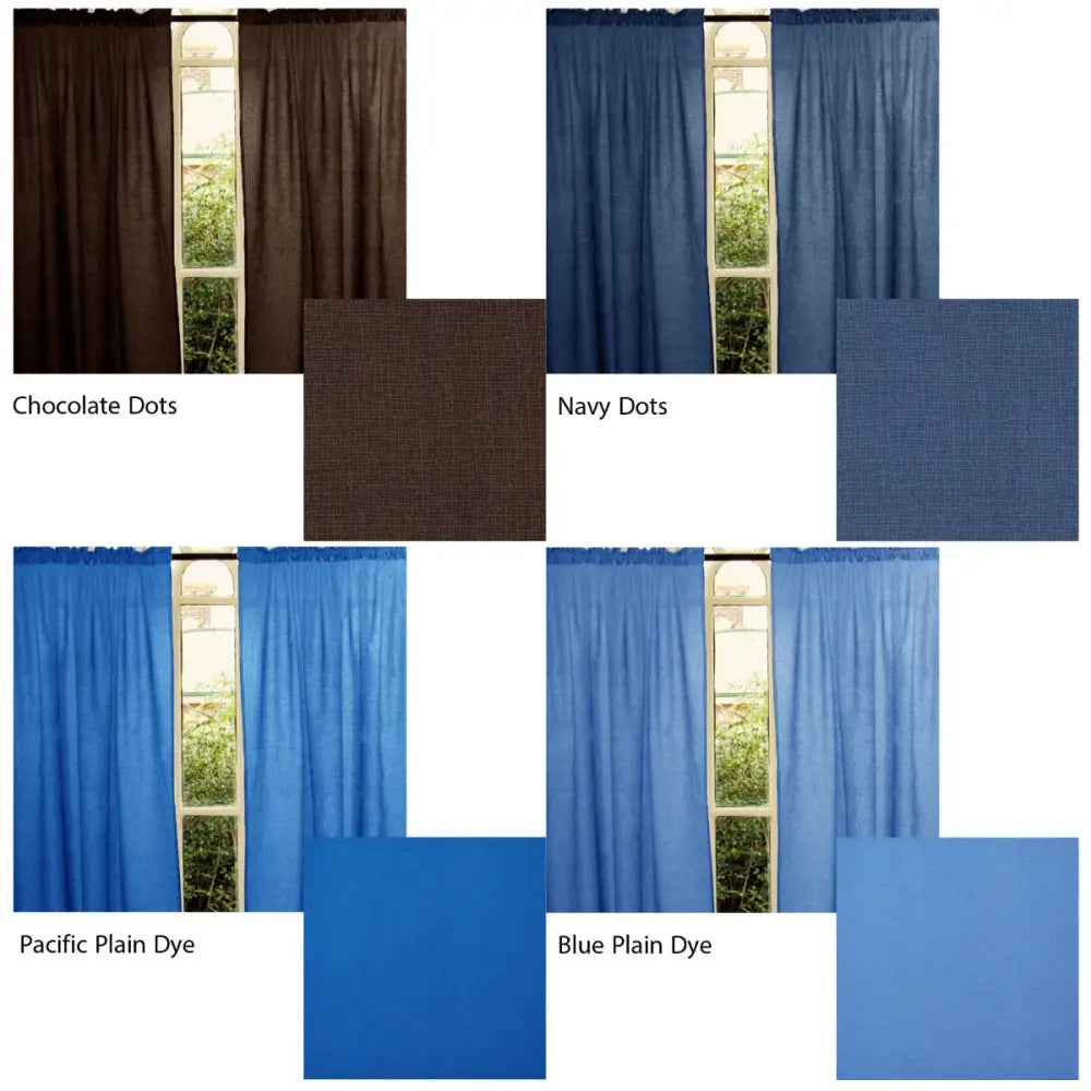 Pair of Polyester Cotton Rod Pocket Unlined Curtains 110 x 213 cm each Chocolate Dots - Home & Garden > Curtains >