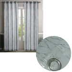 Pair of Sheer Eyelet Curtains Grey with Silver Foils 137 x 213 cm - Home & Garden > Curtains