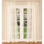 Pair of Sheer Mosquito Net Tab Top Curtains 150 x 240 cm Cream - Home & Garden > Bedding