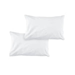 Pair of Solid Colour Microfiber Standard Pillowcases 48x73cmx15cm (Flap) White - Home & Garden > Bedding