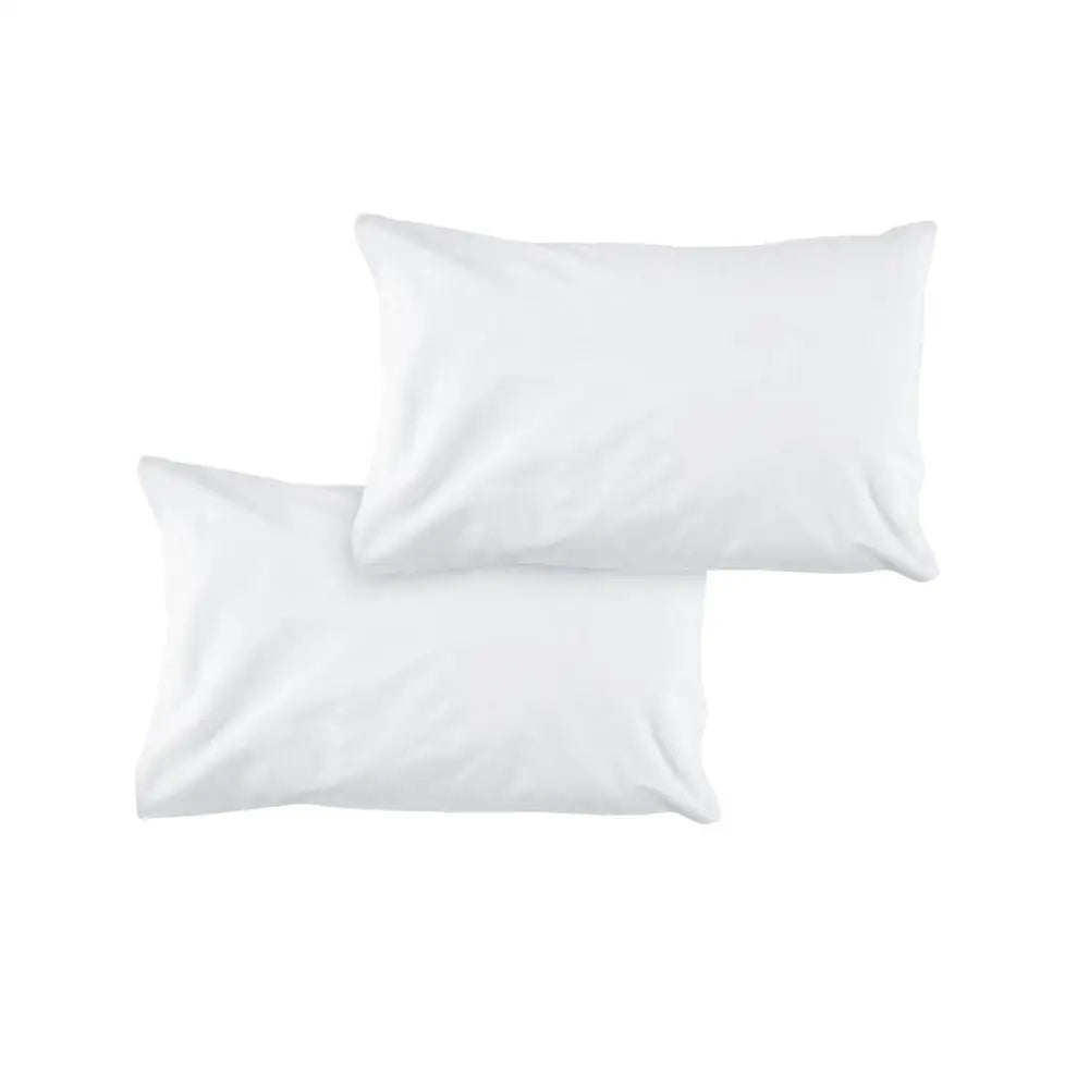 Pair of Solid Colour Microfiber Standard Pillowcases 48x73cmx15cm (Flap) White - Home & Garden > Bedding