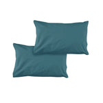 Pair of Solid Colour Microfiber Standard Pillowcases 48x73cmx15cm (Flap) Air Force - Home & Garden > Bedding
