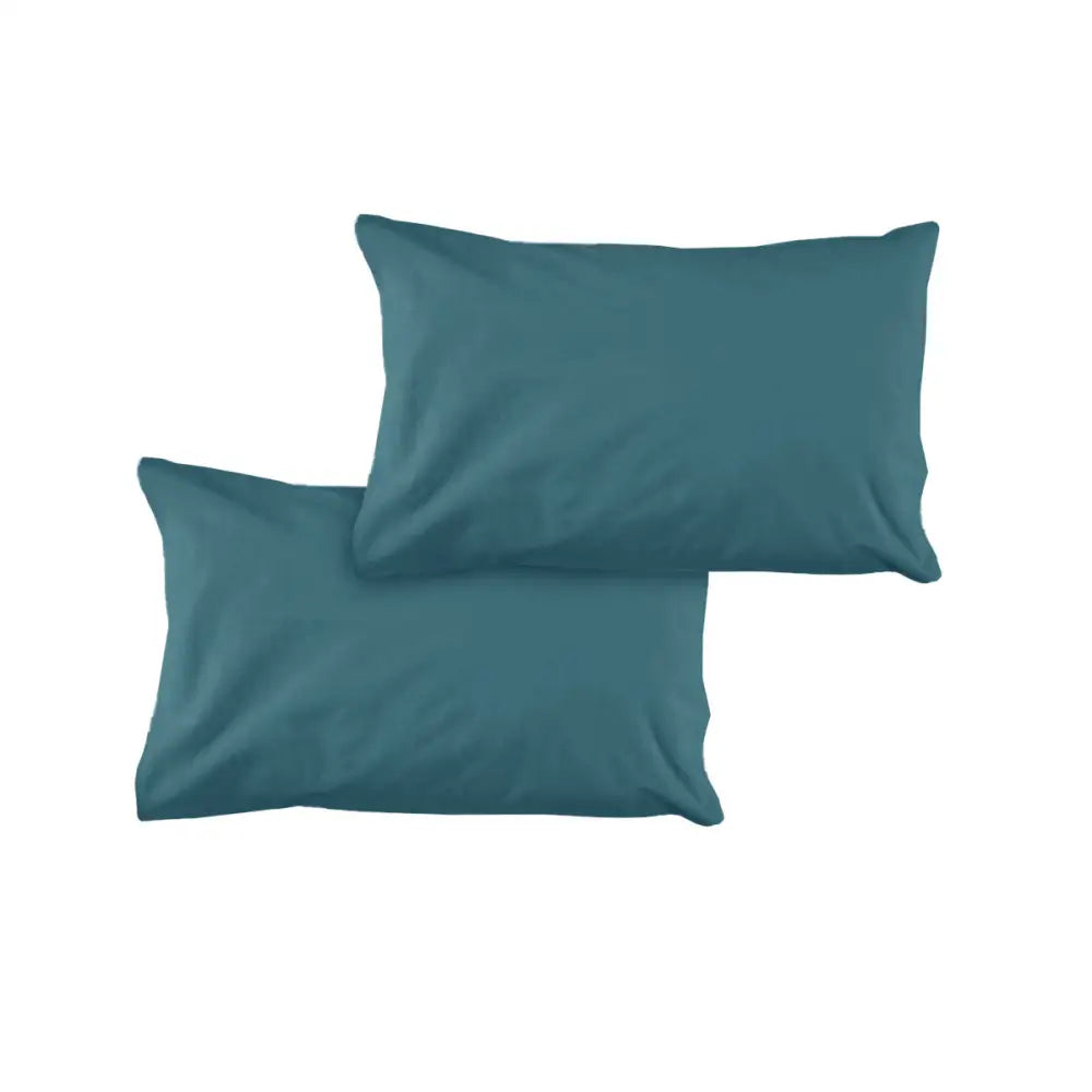 Pair of Solid Colour Microfiber Standard Pillowcases 48x73cmx15cm (Flap) Air Force - Home & Garden > Bedding