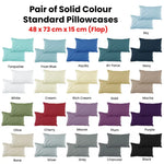Pair of Solid Colour Microfiber Standard Pillowcases 48x73cmx15cm (Flap) Olive - Home & Garden > Bedding