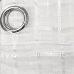 Pair of White Checkered Eyelet Sheer Curtains 140 x 225cm - Home & Garden > Curtains