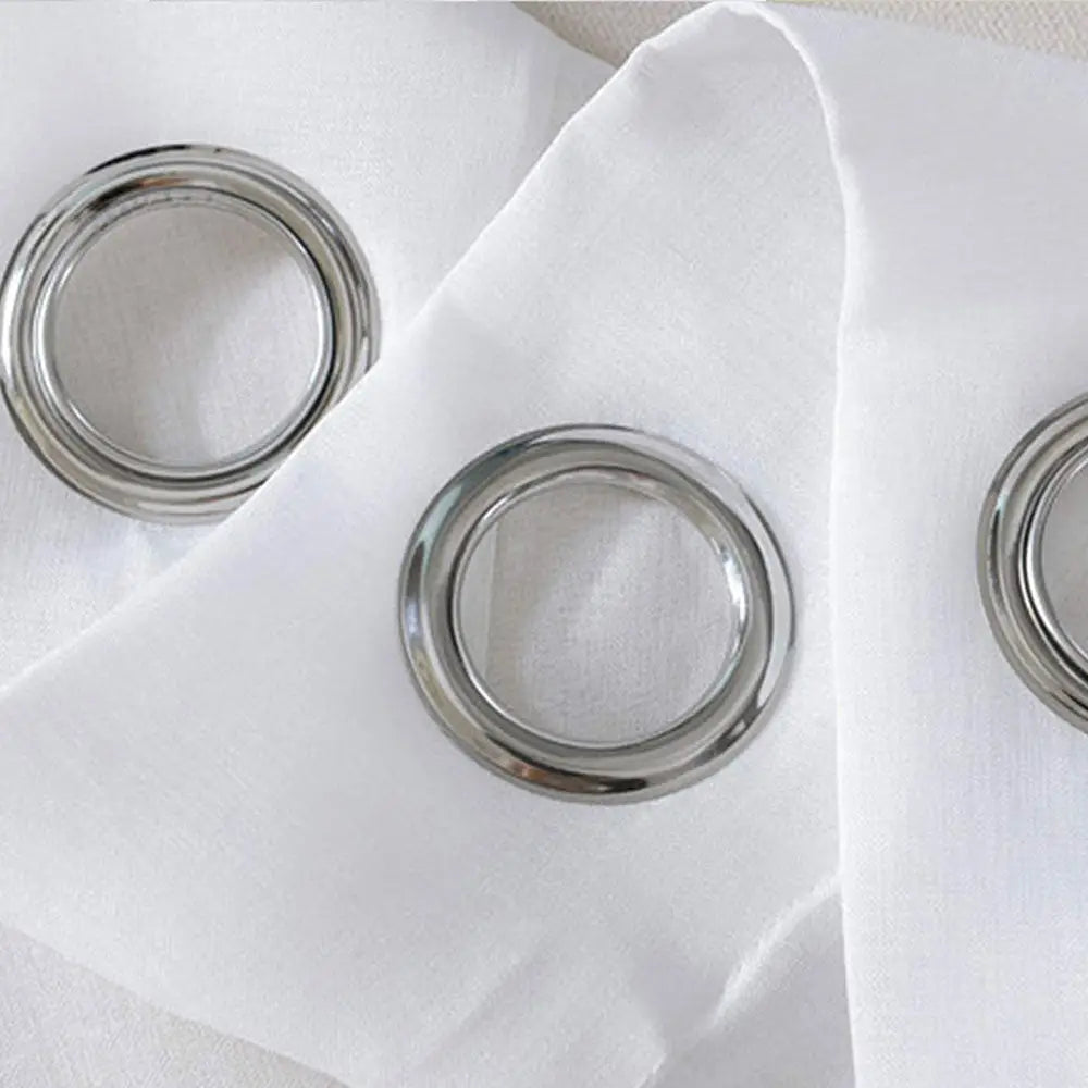Pair of White Eyelet Sheer Curtains 140 x 225cm - Home & Garden > Curtains > Curtains & Drapes