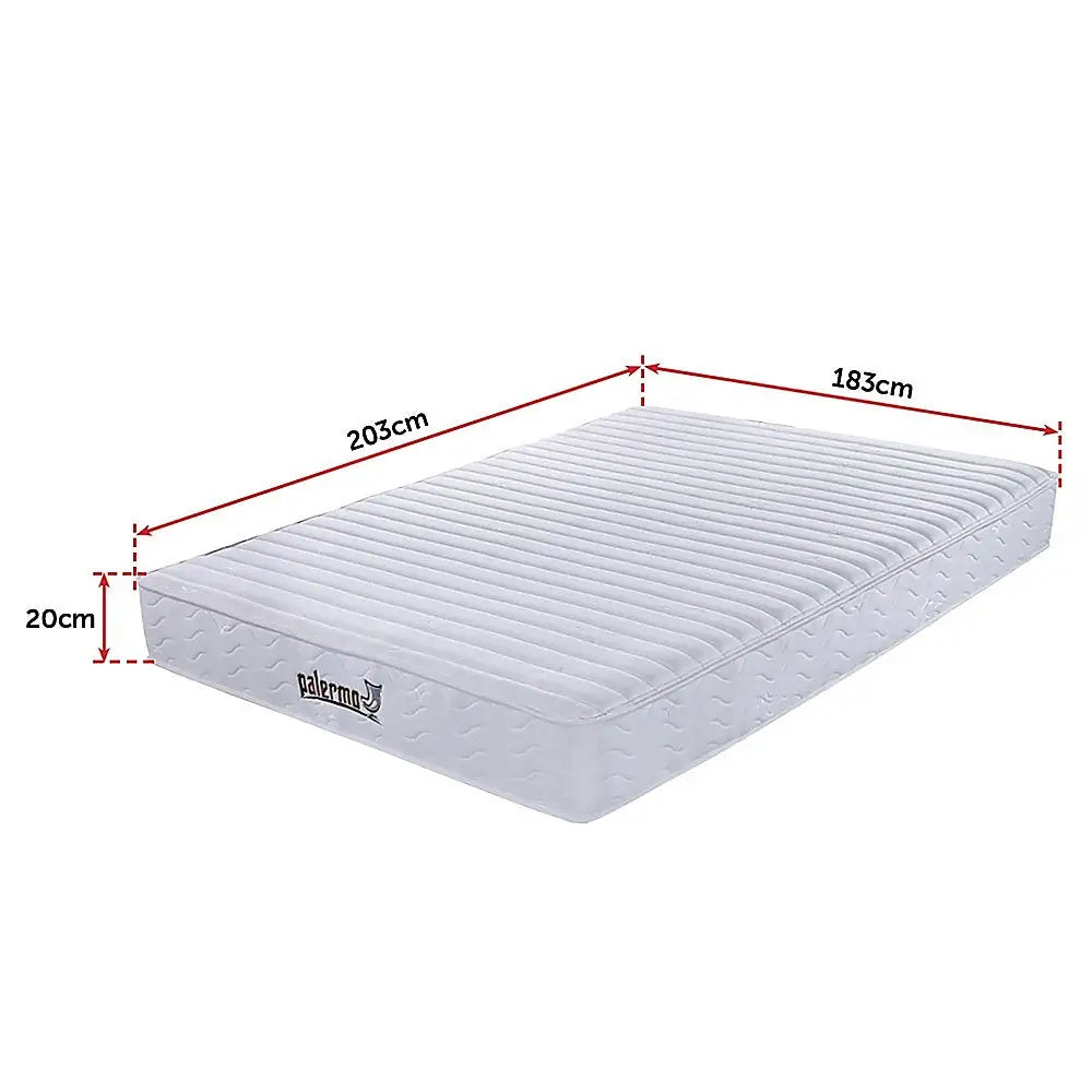 Palermo Contour 20cm Encased Coil King Mattress CertiPUR-US Certified Foam - Furniture > Mattresses