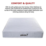 Palermo Contour 20cm Encased Coil King Mattress CertiPUR-US Certified Foam - Furniture > Mattresses