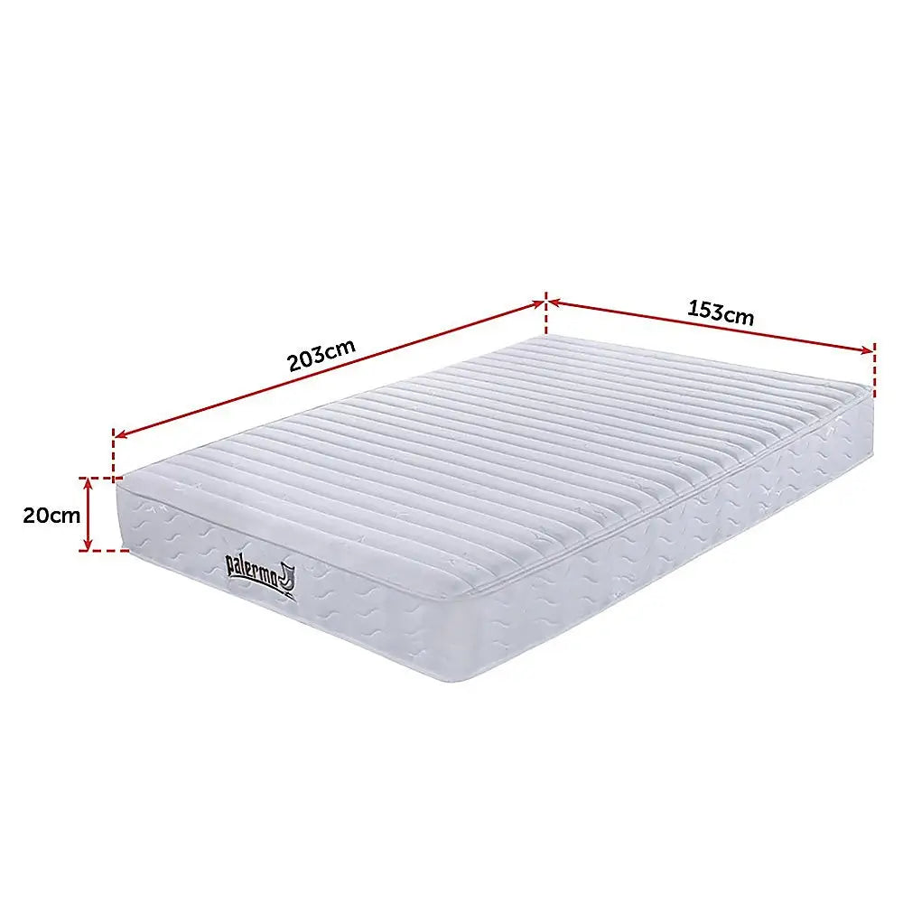 Palermo Contour 20cm Encased Coil Queen Mattress CertiPUR-US Certified Foam - Furniture > Mattresses