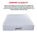 Palermo Contour 20cm Encased Coil Queen Mattress CertiPUR-US Certified Foam - Furniture > Mattresses