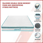 Palermo Double 20cm Memory Foam and Innerspring Hybrid Mattress - Furniture > Mattresses
