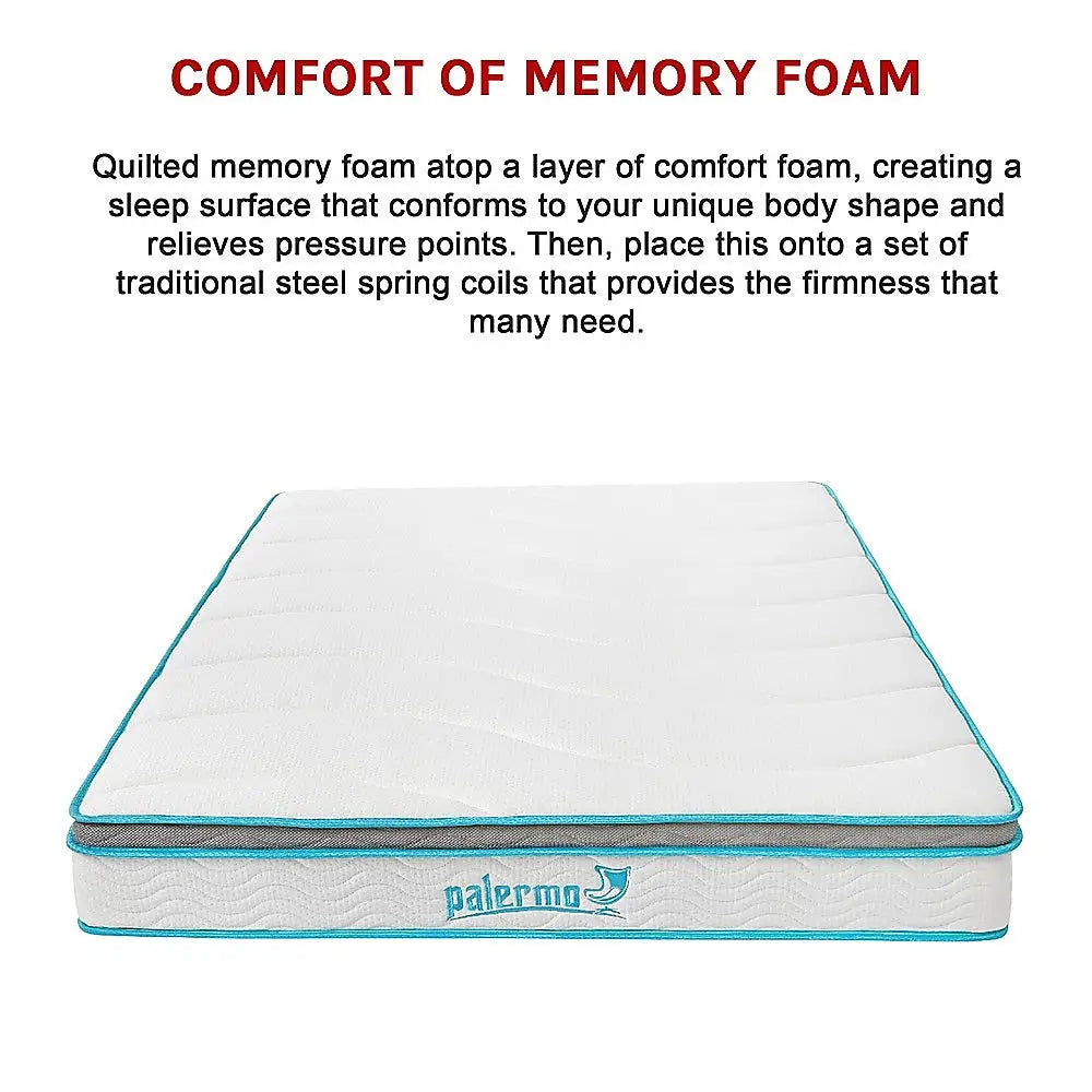 Palermo Double 20cm Memory Foam and Innerspring Hybrid Mattress - Furniture > Mattresses