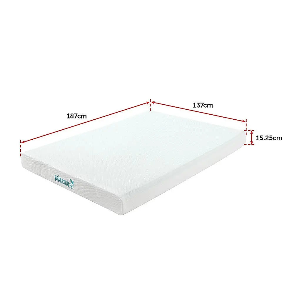 Palermo Double Mattress Memory Foam Green Tea Infused CertiPUR Approved - Furniture > Mattresses