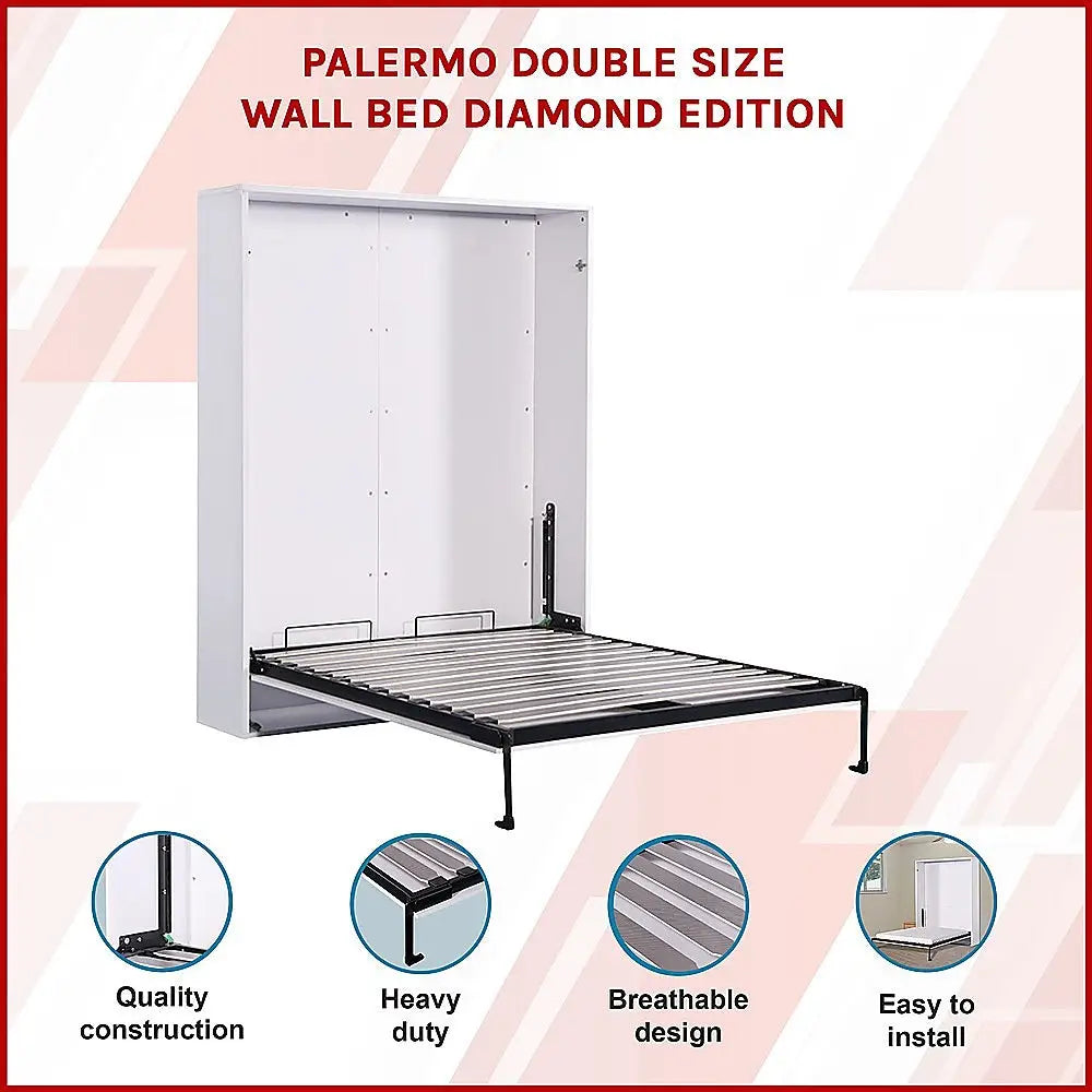 Palermo Double Size Wall Bed Diamond Edition - Furniture > Bedroom