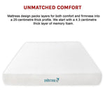 Palermo King 25cm Gel Memory Foam Mattress - Dual-Layered - CertiPUR-US Certified - Furniture > Mattresses