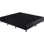 Palermo King Ensemble Bed Base Midnight Black Linen Fabric - Furniture > Bedroom