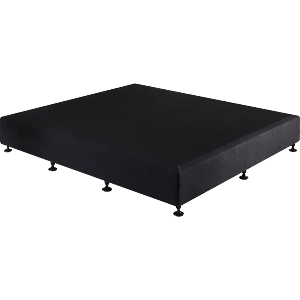 Palermo King Ensemble Bed Base Midnight Black Linen Fabric - Furniture > Bedroom
