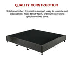 Palermo King Ensemble Bed Base Platinum Graphite Linen Fabric - Furniture > Bedroom > Beds & Bed Frames