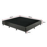 Palermo King Ensemble Bed Base Platinum Graphite Linen Fabric - Furniture > Bedroom > Beds & Bed Frames