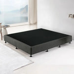 Palermo King Ensemble Bed Base Platinum Graphite Linen Fabric - Furniture > Bedroom > Beds & Bed Frames