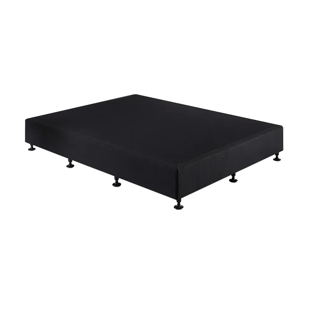 Palermo King Single Ensemble Bed Base Midnight Black Linen Fabric - Furniture > Bedroom