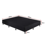 Palermo King Single Ensemble Bed Base Midnight Black Linen Fabric - Furniture > Bedroom