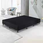 Palermo King Single Ensemble Bed Base Midnight Black Linen Fabric - Furniture > Bedroom