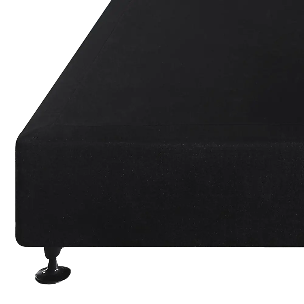 Palermo King Single Ensemble Bed Base Midnight Black Linen Fabric - Furniture > Bedroom