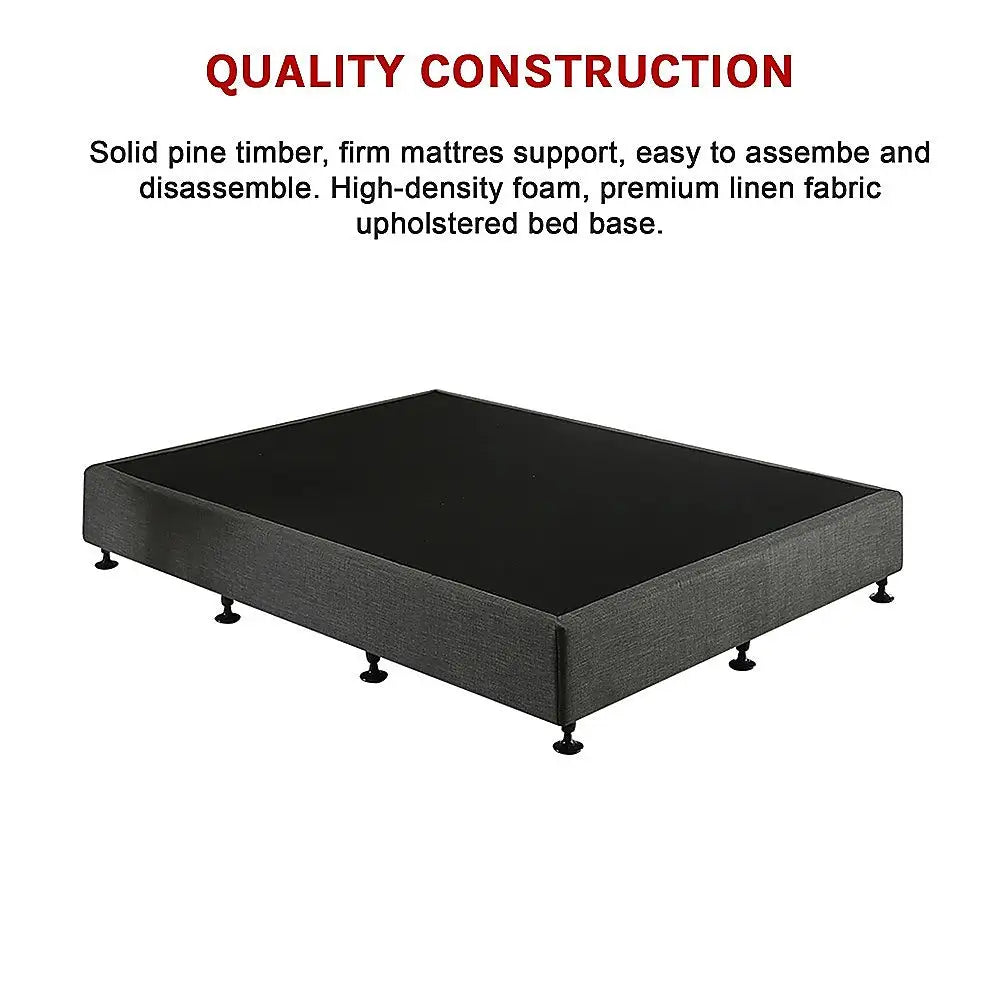Palermo King Single Ensemble Bed Base Platinum Graphite Linen Fabric - Furniture > Bedroom > Beds & Bed Frames