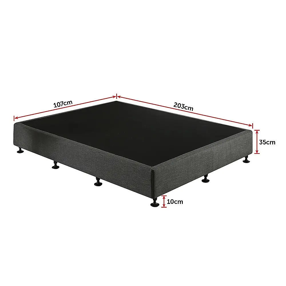Palermo King Single Ensemble Bed Base Platinum Graphite Linen Fabric - Furniture > Bedroom > Beds & Bed Frames