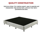 Palermo King Single Ensemble Bed Base Platinum Light Grey Linen Fabric - Furniture > Bedroom > Beds & Bed Frames