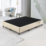 Palermo King Single Ensemble Bed Base Platinum Natural Sand Linen Fabric - Furniture > Bedroom > Beds & Bed Frames
