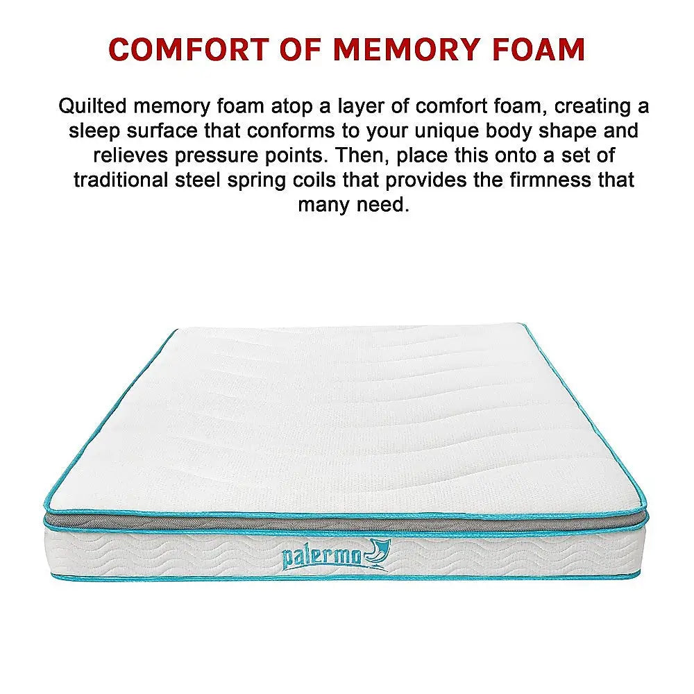 Palermo Queen 20cm Memory Foam and Innerspring Hybrid Mattress - Furniture > Mattresses