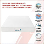 Palermo Queen 25cm Gel Memory Foam Mattress - Dual-Layered - CertiPUR-US Certified - Furniture > Mattresses
