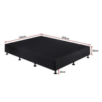 Palermo Queen Ensemble Bed Base Midnight Black Linen Fabric - Furniture > Bedroom