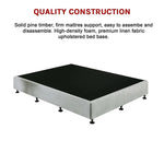 Palermo Queen Ensemble Bed Base Platinum Light Grey Linen Fabric - Furniture > Bedroom > Beds & Bed Frames
