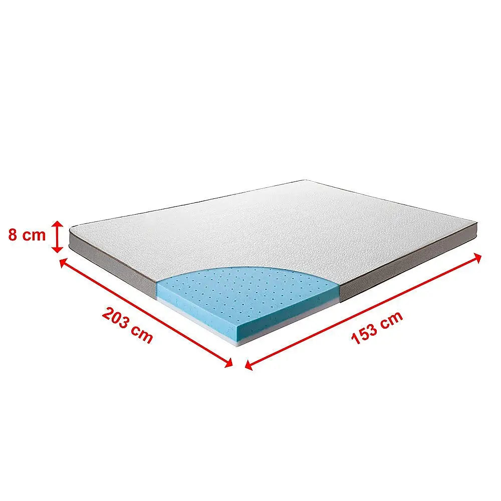 Palermo Queen Memory Foam Mattress Topper Cooling Gel Infused CertiPUR Approved - Furniture > Mattresses