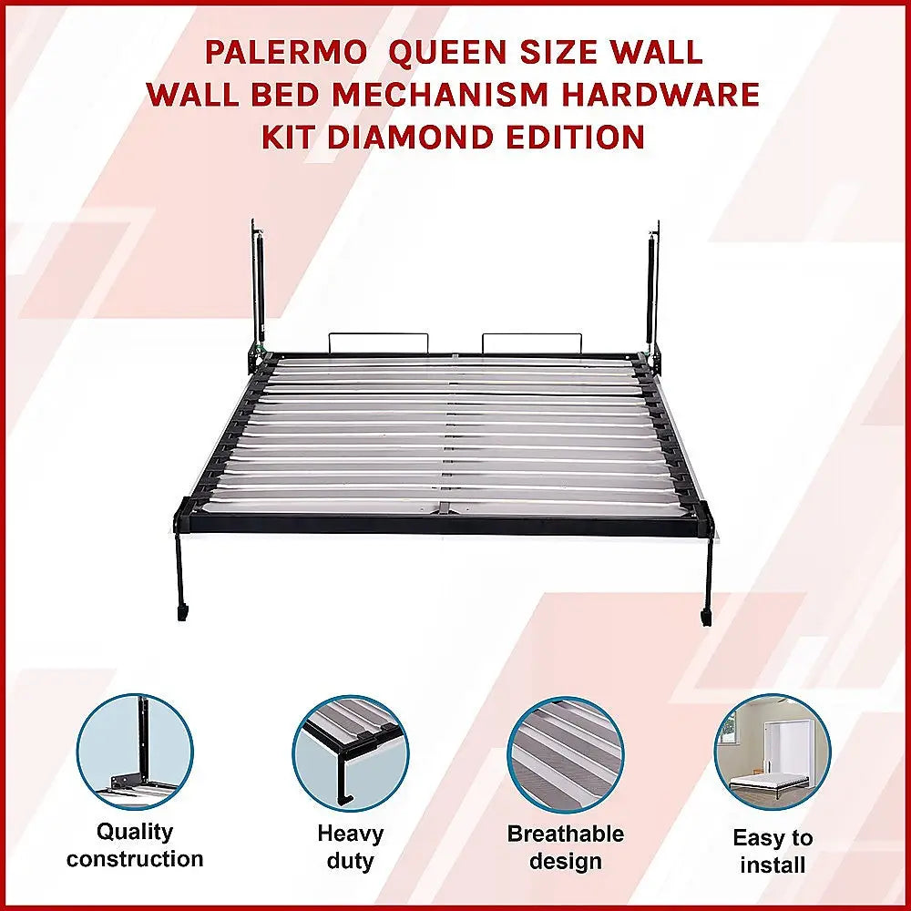 Palermo Queen Size Wall Bed Mechanism Hardware Kit Diamond Edition - Furniture > Bedroom