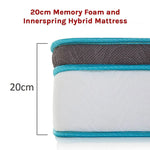 Palermo Single 20cm Memory Foam and Innerspring Hybrid Mattress - Furniture > Mattresses