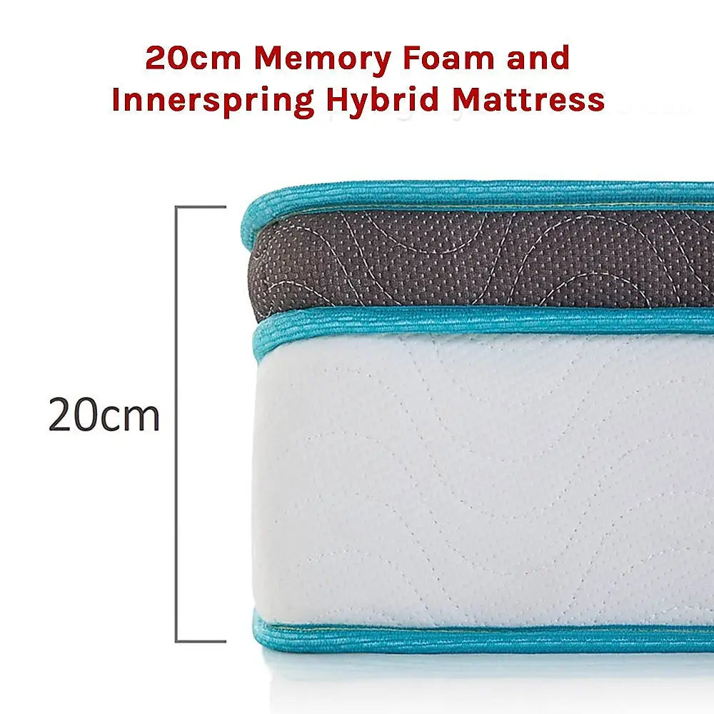 Palermo Single 20cm Memory Foam and Innerspring Hybrid Mattress - Furniture > Mattresses