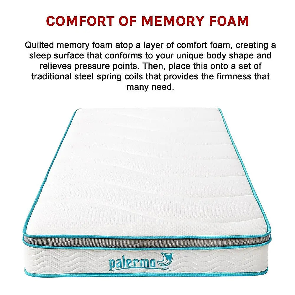 Palermo Single 20cm Memory Foam and Innerspring Hybrid Mattress - Furniture > Mattresses