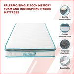 Palermo Single 20cm Memory Foam and Innerspring Hybrid Mattress - Furniture > Mattresses