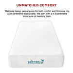 Palermo Single 25cm Gel Memory Foam Mattress - Dual-Layered - CertiPUR-US Certified - Furniture > Mattresses