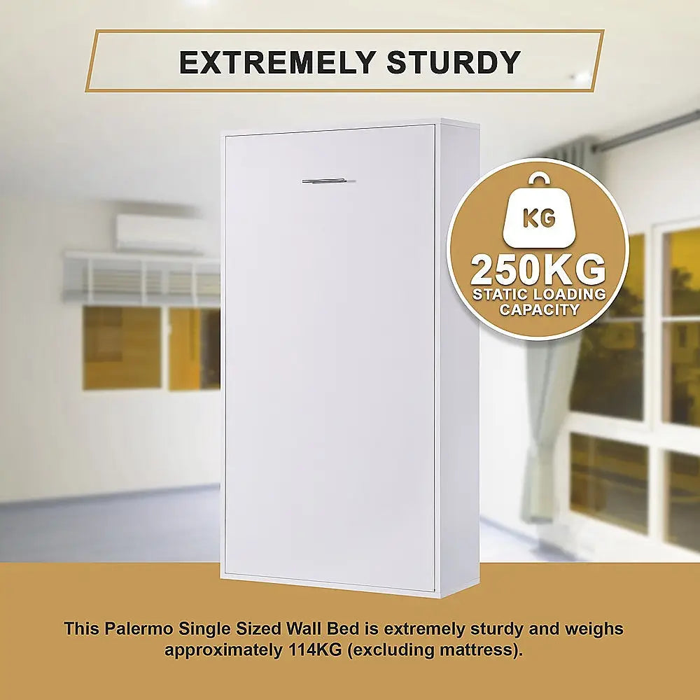 Palermo Single Size Wall Bed Diamond Edition - Furniture > Bedroom > Beds & Bed Frames