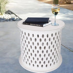 Pansy Wooden Round 50cm Side Table Sofa End Tables - White - Furniture > Living Room > Side Tables